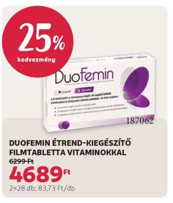 DUOFEMIN ÉTREND-KIEGÉSZÍTŐ FILMTABLETTA VITAMINOKKAL