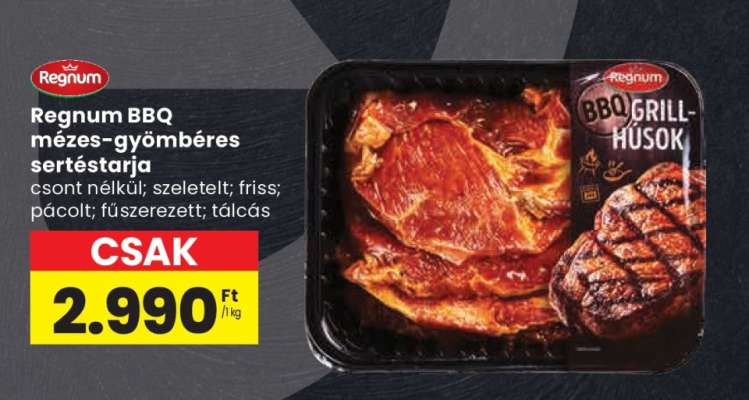 Regnum BBQ mézes-gyömbéres sertéstarja