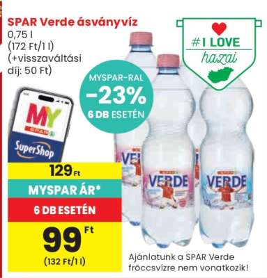 SPAR Verde ásványvíz