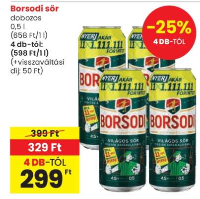 Borsodi sör dobozos