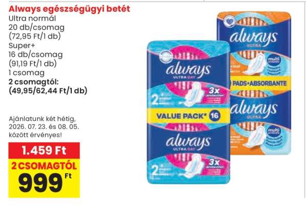 ALWAYS EGÉSZSÉGÜGYI BETÉT
