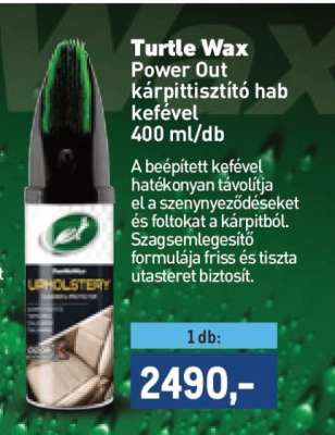 Turtle Wax Power Out kárpittisztító hab kefével