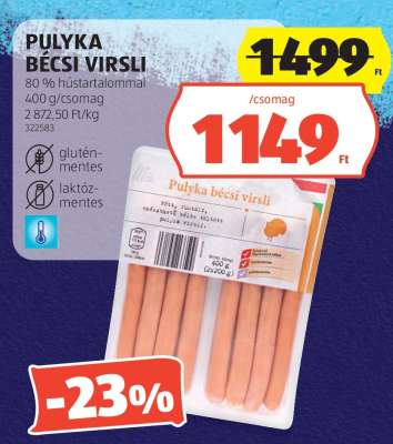 Pulyka Bécsi Virsli