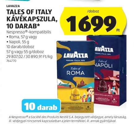 LAVAZZA TALES OF ITALY KÁVÉKAPSZULA, 10 DARAB