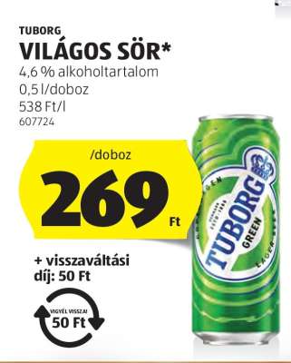 TUBORG Világos sör