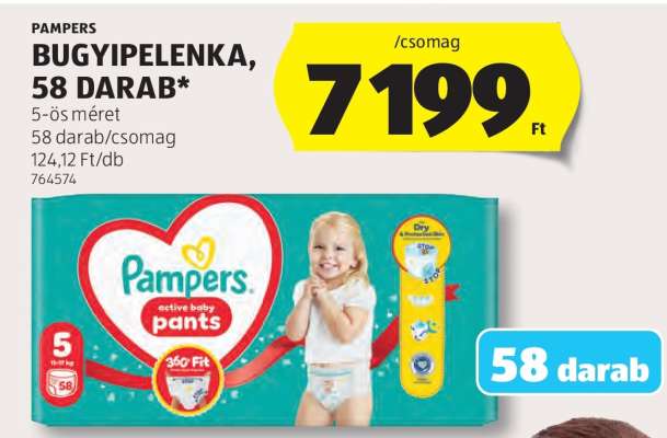 Pampers Bugyipelenka, 58 darab