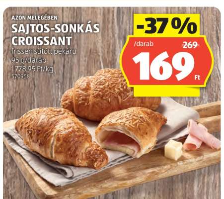 Sajtos-sonkás croissant