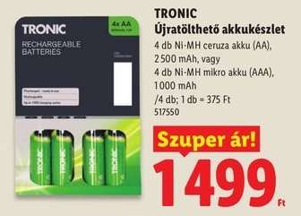 TRONIC Újratölthető akkukészlet