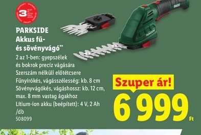 PARKSIDE Akkus fű- és sövényvágó