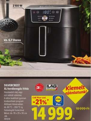 Silvercrest XL forrólevegős fritőz