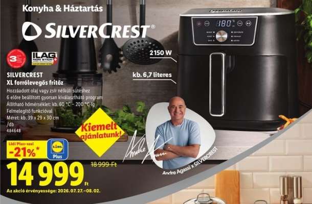Silvercrest XL forrólevegős fritőz