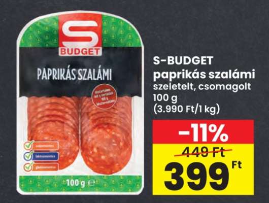 S-BUDGET paprikás szalámi