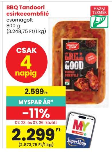 BBQ Tandoori csirkecombfilé