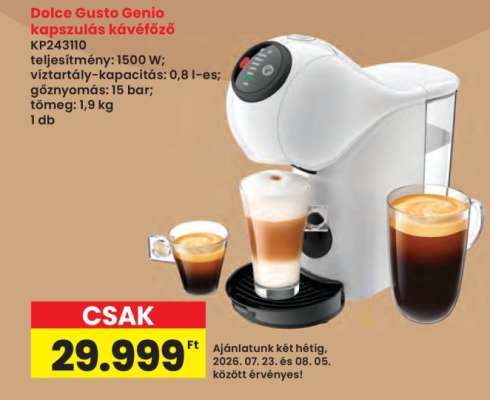 Dolce Gusto Genio kapszulás kávéfőző