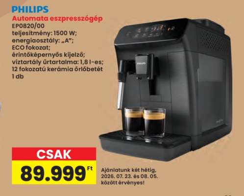 PHILIPS Automata eszpresszógép EP0820/00
