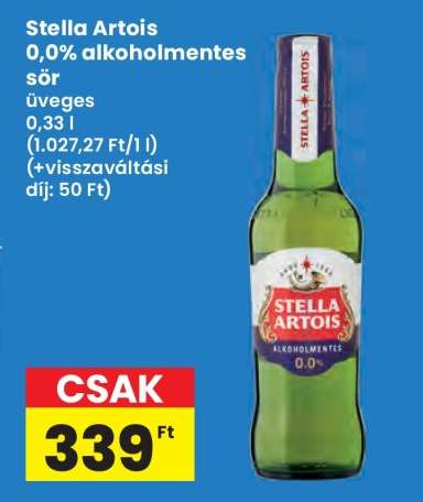 Stella Artois 0,0% alkoholmentes sör