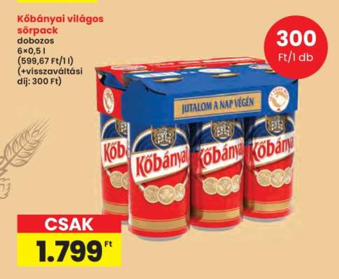 Kőbányai világos sörpack