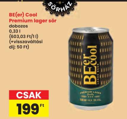 BE(er) Cool prémium lager sör