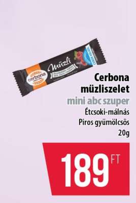 Cerbona müzliszelet mini abc szuper