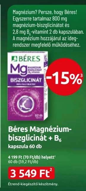 Béres Magnézium-biszglicinát + B₆