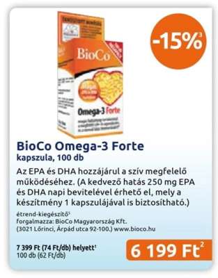 BioCo Omega-3 Forte kapszula, 100 db