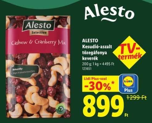 ALESTO Kesudió-aszalt tőzegáfonya keverék