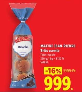 MAITRE JEAN-PIERRE Briós zsemle