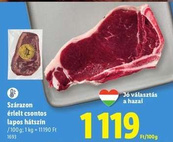 Szárazon érlelt csontos lapos hátszín