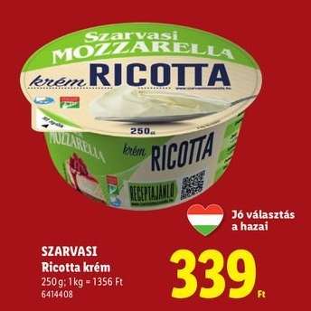 SZARVASI Ricotta krém
