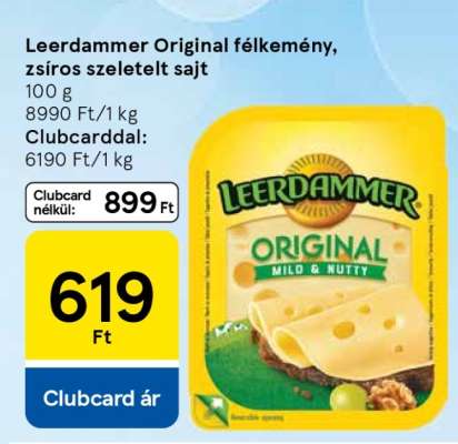 Leerdammer Original félkemény, zsíros szeletelt sajt