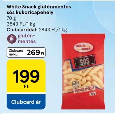 White Snack gluténmentes sós kukoricapehely