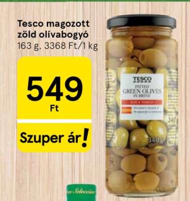 Tesco magozott zöld olívabogyó