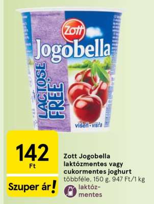 Zott Jogobella laktózmentes vagy cukormentes joghurt
