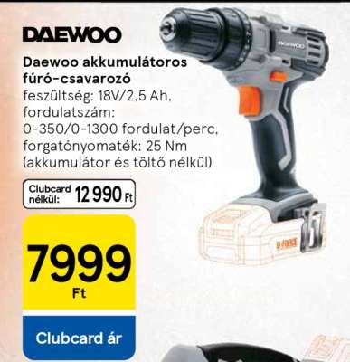Daewoo akkumulátoros fúró-csavarozó