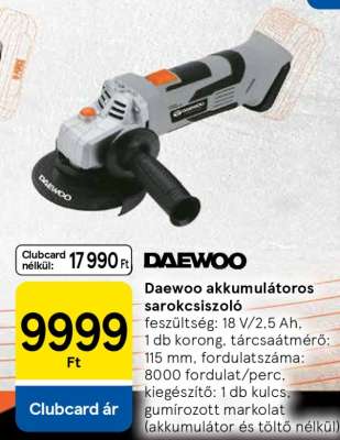 Daewoo akkumulátoros sarokcsiszoló