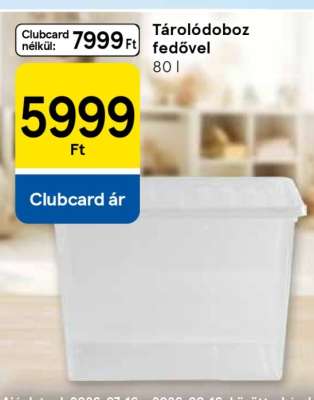 Tárolódoboz fedővel
