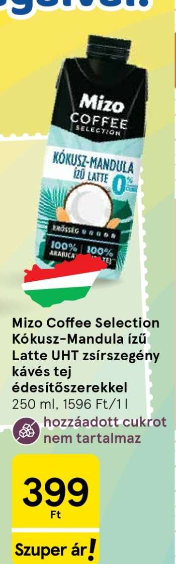 Mizo Coffee Selection Kókusz-Mandula ízű Latte