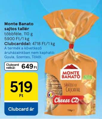 Monte Banato sajtos tallér