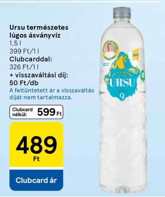 Ursu természetes lúgos ásványvíz