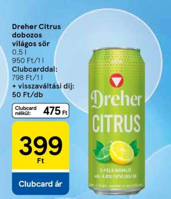 Dreher Citrus dobozos világos sör