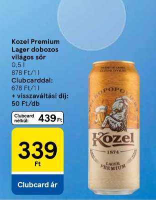 Kozel Premium Lager dobozos világos sör