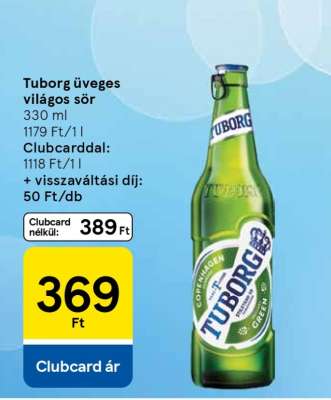 Tuborg üveges világos sör