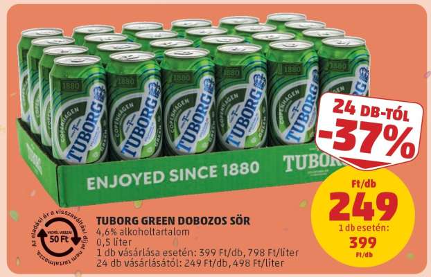 Tuborg Green dobozos sör