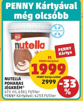 Nutella Poharas Jégkrém
