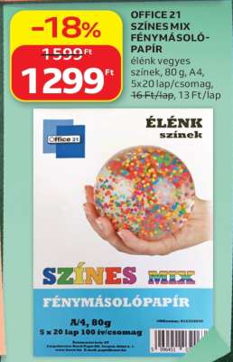 OFFICE 21 SZÍNES MIX FÉNYMÁSOLÓPAPÍR