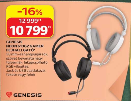 GENESIS NEON 613G2 GAMER FEJHALLGATÓ