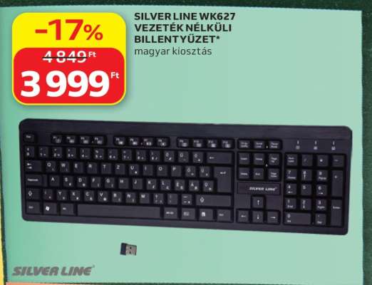 SILVER LINE WK627 VEZETÉK NÉLKÜLI BILLENTYŰZET