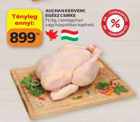 AUCHAN KEDVENC EGÉSZ CSIRKE