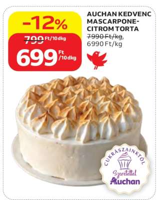 AUCHAN KEDVENC MASCARPONE-CITROM TORTA