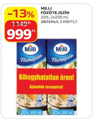 MILLI Főzőtejszín